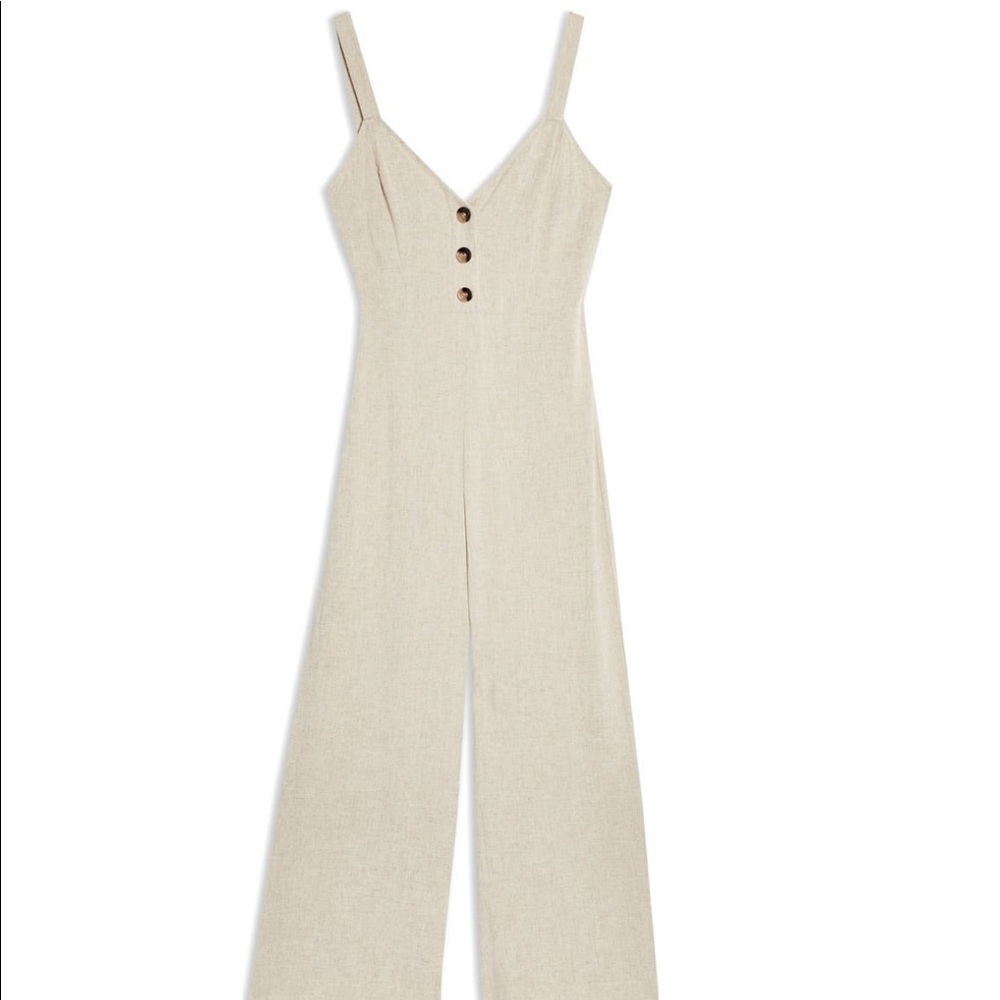 Topshop Sleeveless Tie Back Jumpsuit